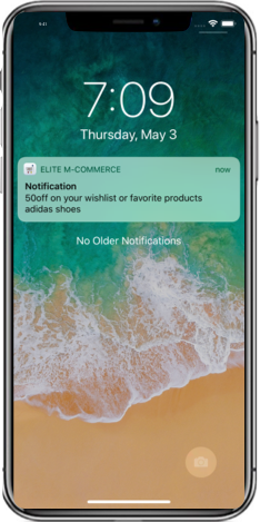 Grocery app push notification