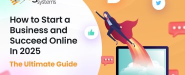 how to start business in 2025 - a businesswoman women flying from a computer—symbolizes success of ecommerce