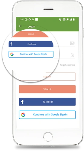 Add Google Sign in option button and highlight that