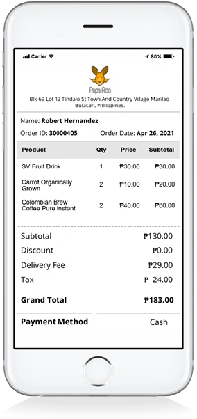 Order Receipt