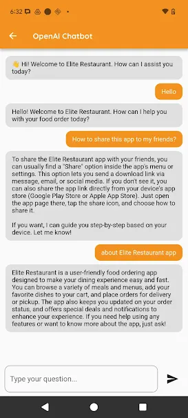 Elite Restaurant AI Chatbot